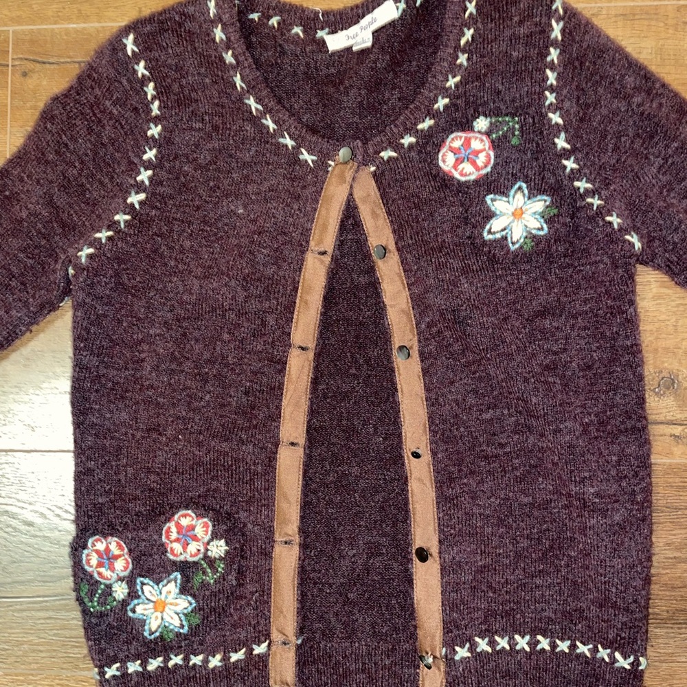 Vintage Free People Embroidered Cardigan